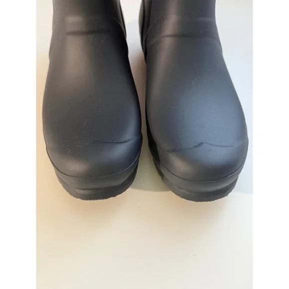 Hunter Women Original Short Matte Black Rain Boots WFS1000RMA Size US 10 UK 8 - Picture 4 of 11